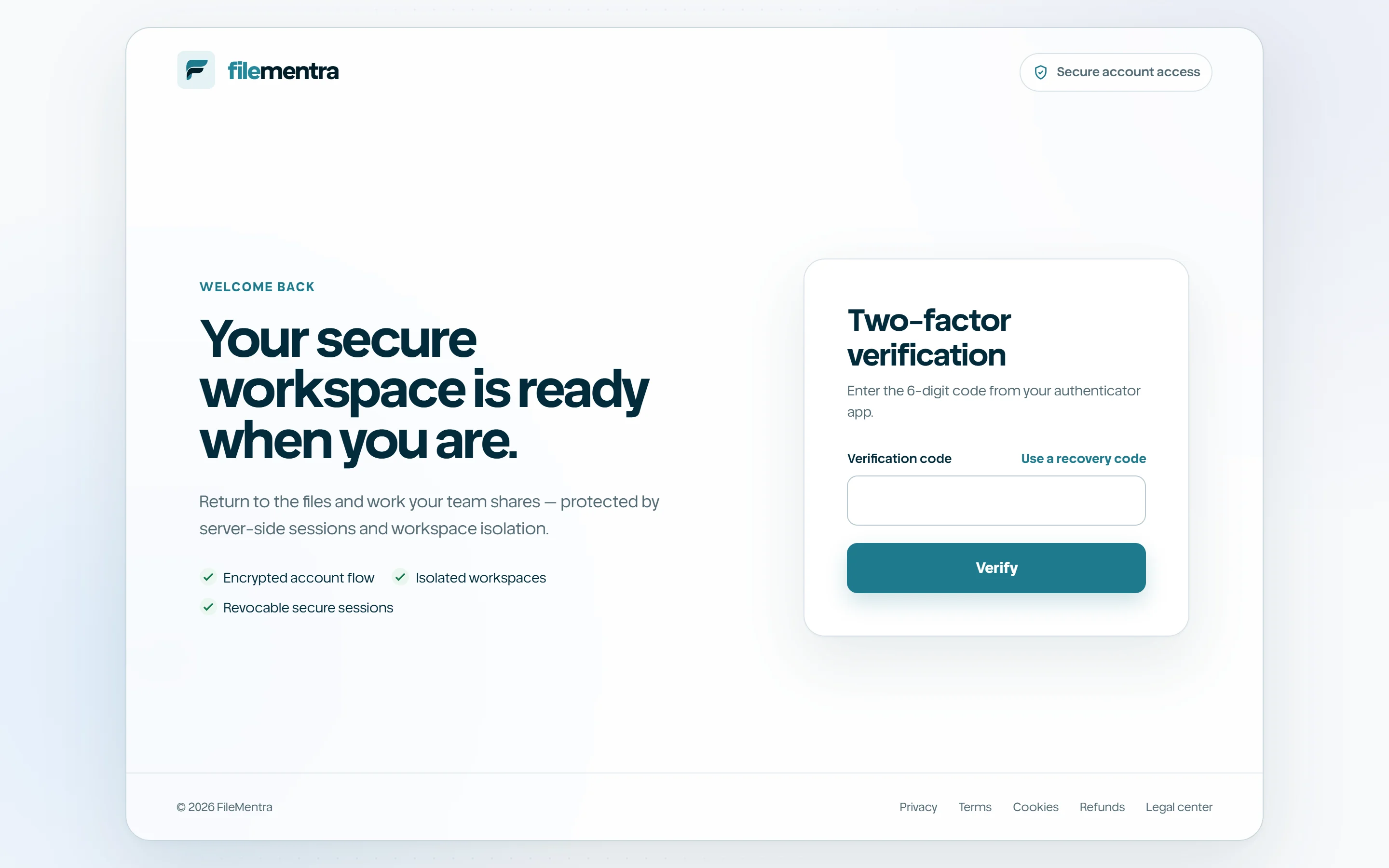 Login form followed by the MFA challenge.