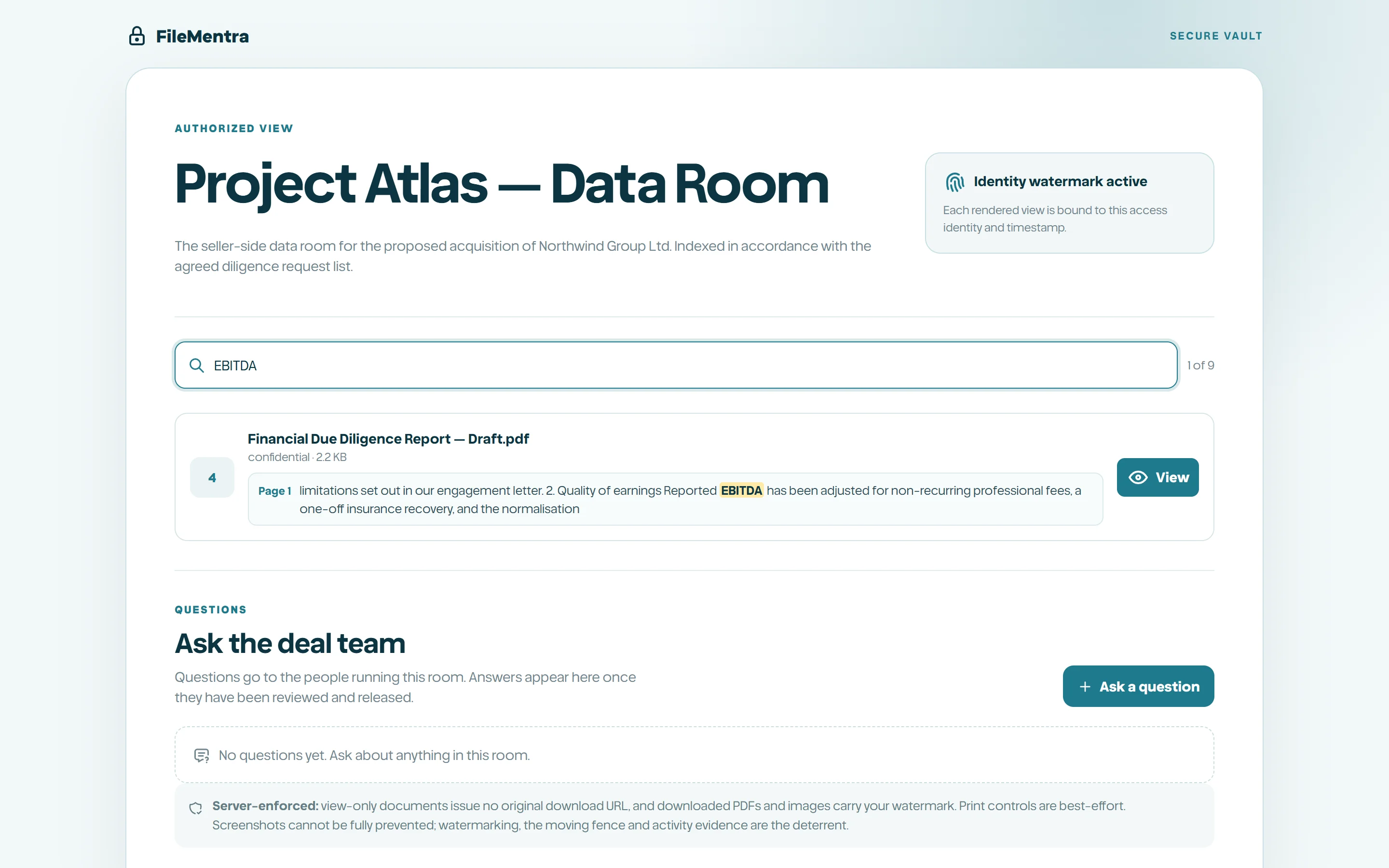 A guest search with matching documents, page numbers and highlighted snippets.